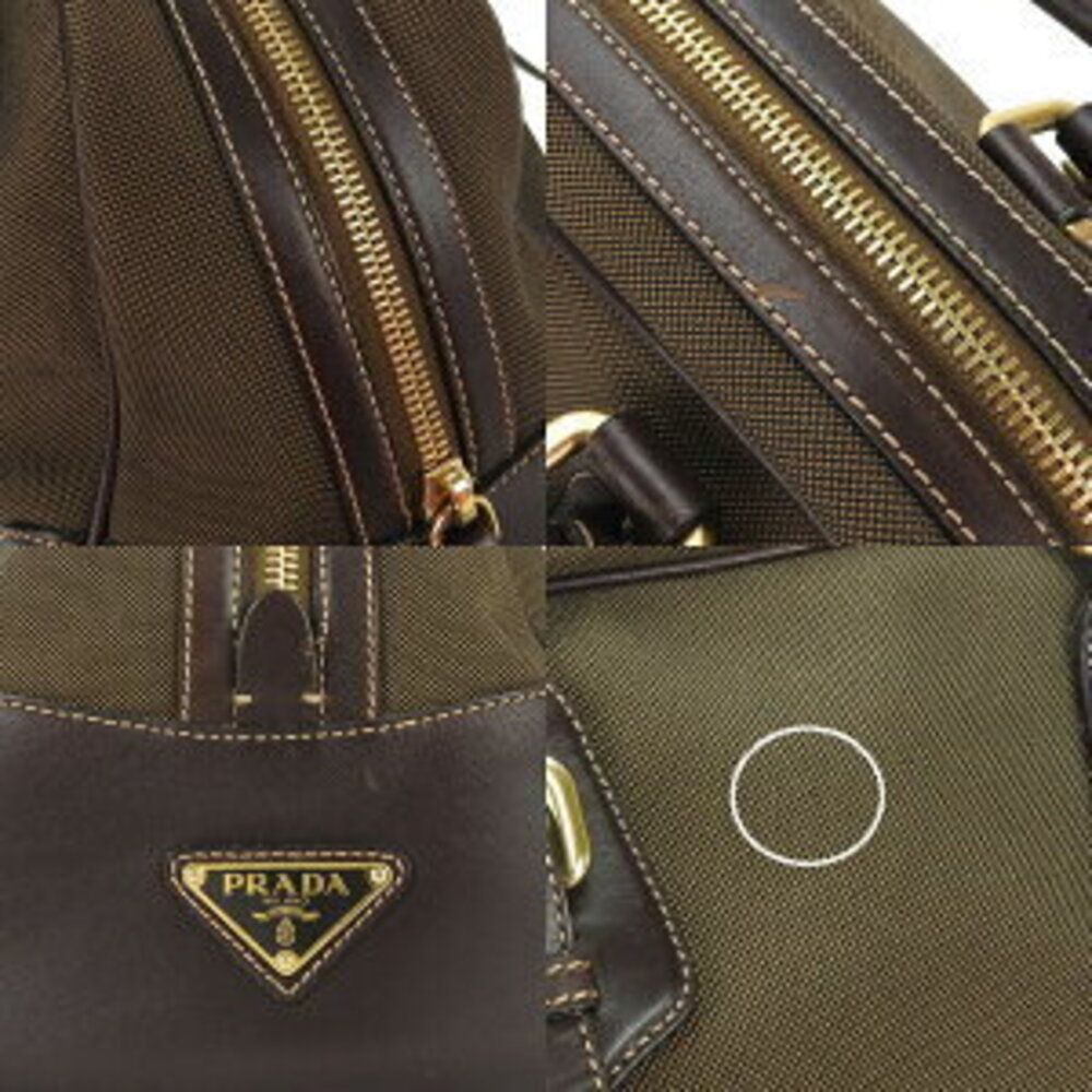 Prada canvas jacquard plate leather Black logo handbag - Picture 8 of 10